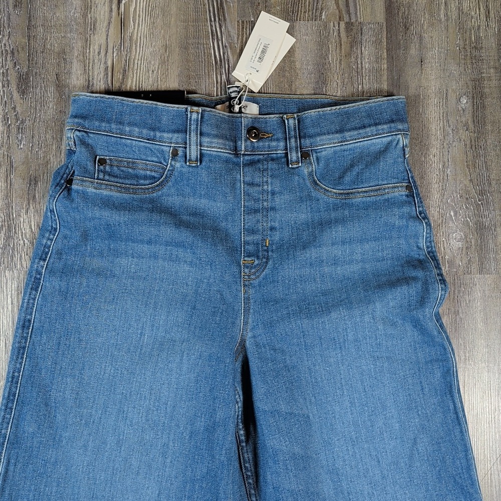 SPANX Women's Wide Leg Denim Jeans in Medium Blue - Picture 3 of 13